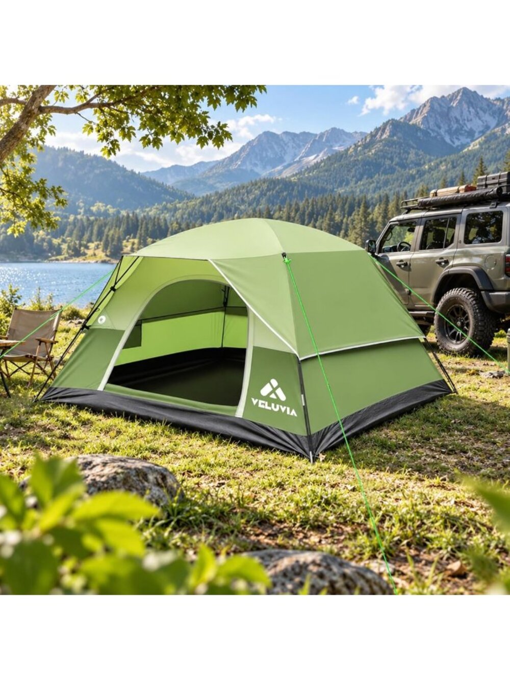 Spacious Canvas Camping Tent for 2-4 People | Durable & Weatherproof Design